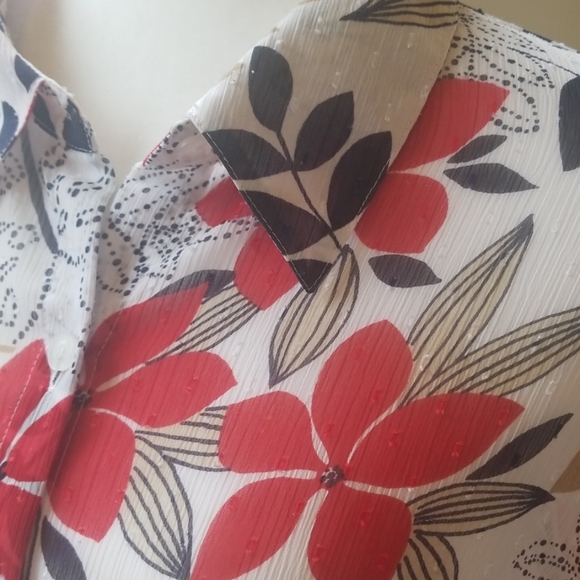 ALFRED DUNNER BUTTON DOWN BLOUSE - Picture 6 of 8